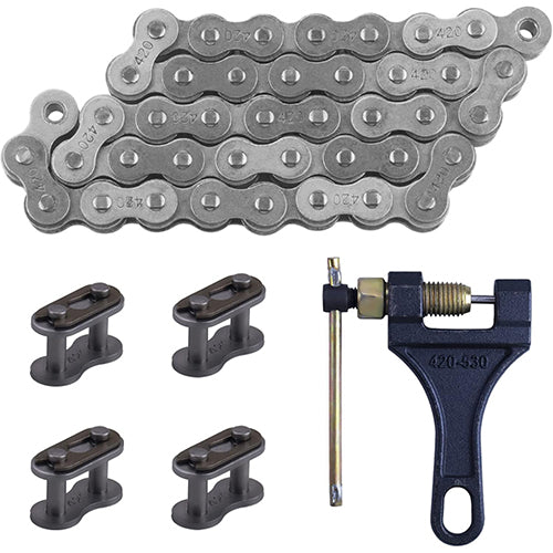 420 Chain with Chain Breaker and Standard Roller Chain, 132 Link by Etoreair Parts