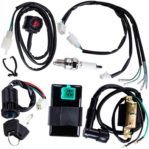 Etoreair Parts Wiring Loom Harness with Kill Switch, Ignition Coil, CDI, and Spark Plug