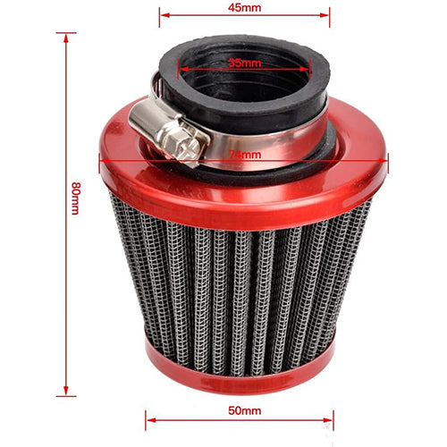 35mm Red Air Filter - Stylish and Efficient Air Filter for Dirt Bikes - Etoreair Parts